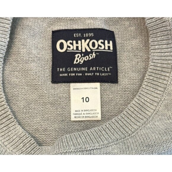 OsHKosH B'Gosh Gray Flip Shark Sequins Long Sleeve Sweater Size 10 NWT MSPR $40 - Picture 5 of 6